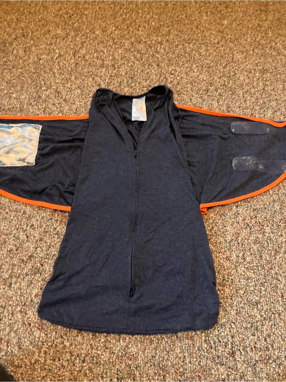 Halo SleepSack Swaddle in Black with Navy Trim